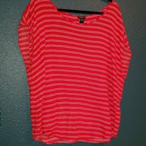 Torrid Red and White striped Top. Size 2
